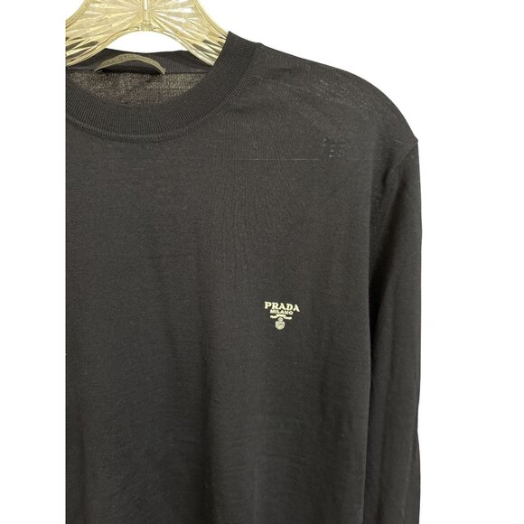 Prada Mens Black Virgin Wool Crewneck Sweater Size 48 - Picture 6 of 11